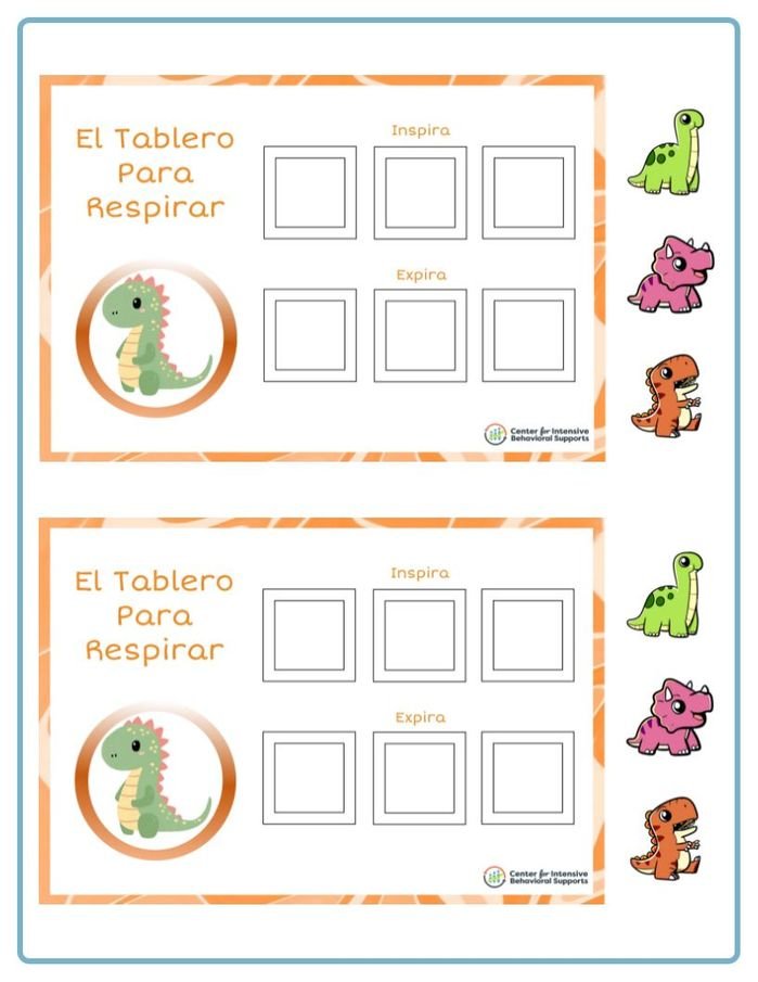 Recurso para el Tablero de Respiración - 3 respiraciónes - iconos grandes (Resource for Breathing Board - 3 breaths - large icons)