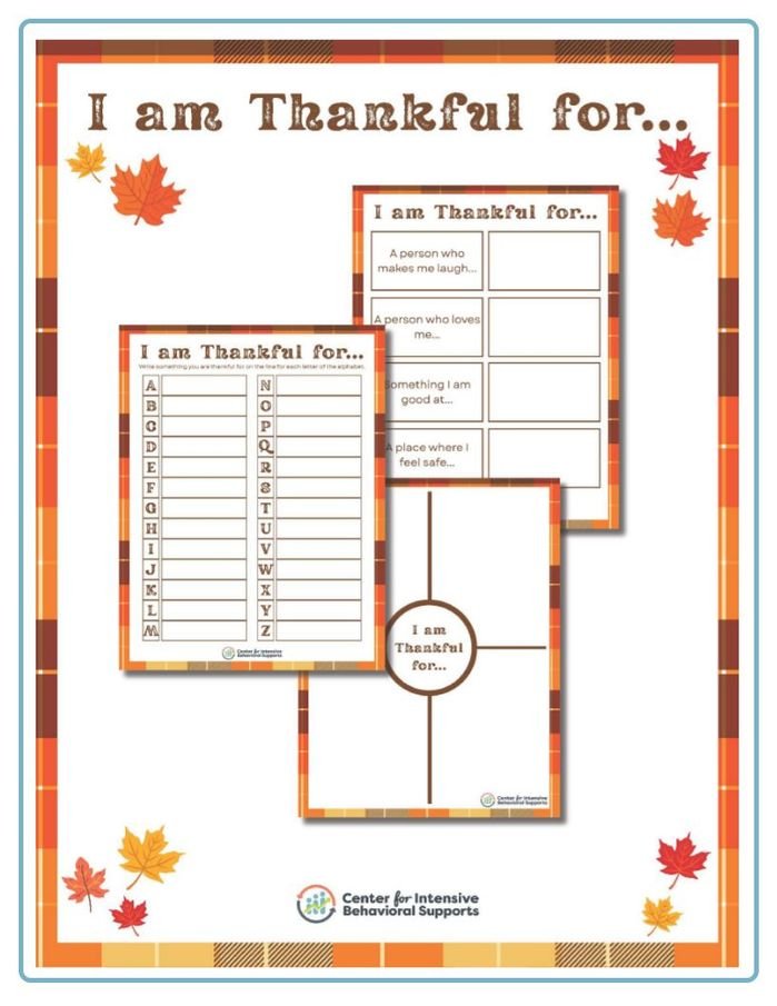 Resource for I am Thankful for